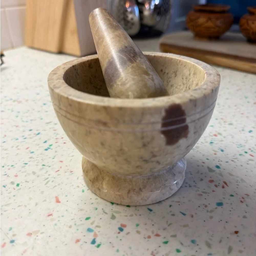 Marble Mortar and Pestle Set VTG